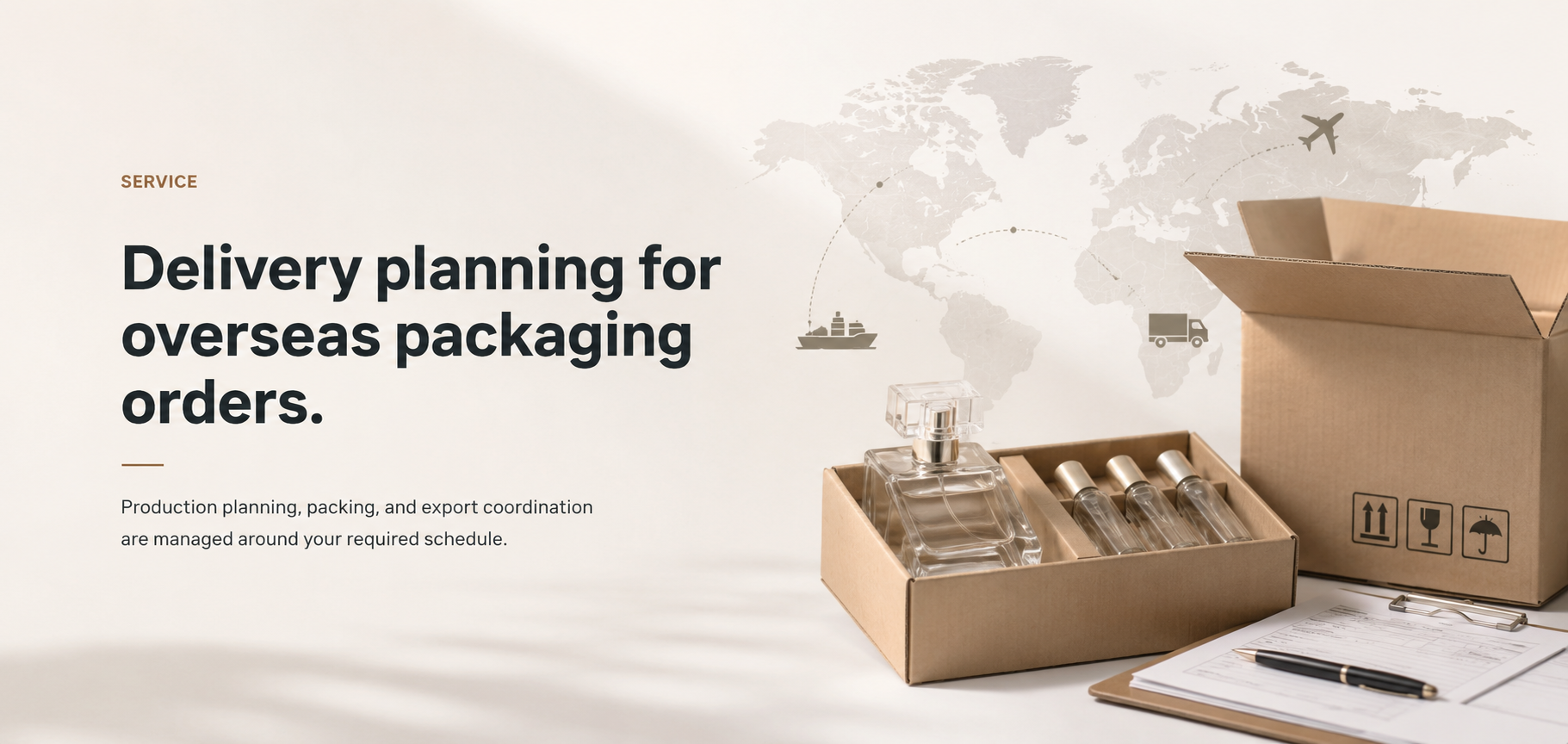 Delivery planning packaging display