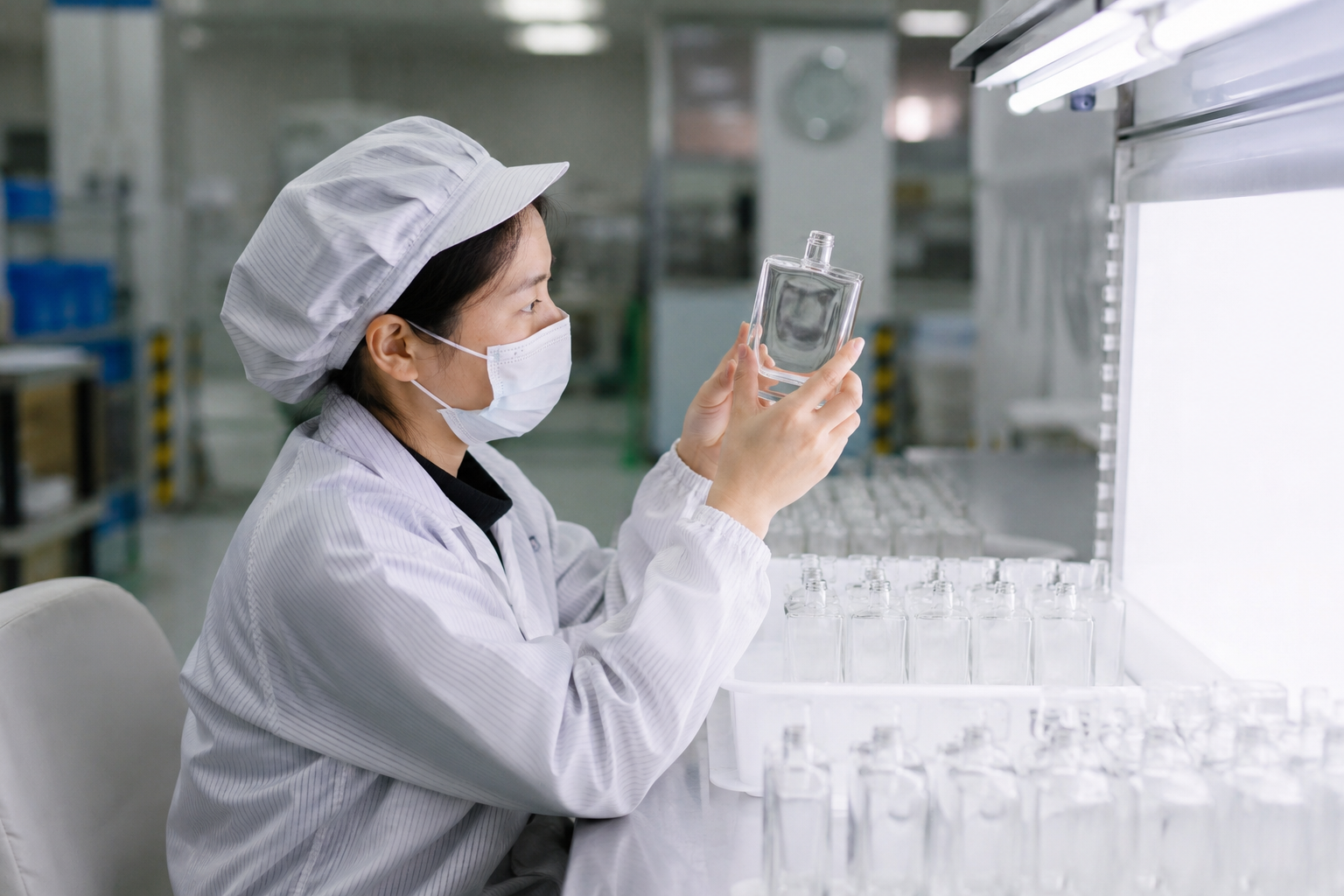 Quality check for cosmetic glass packaging