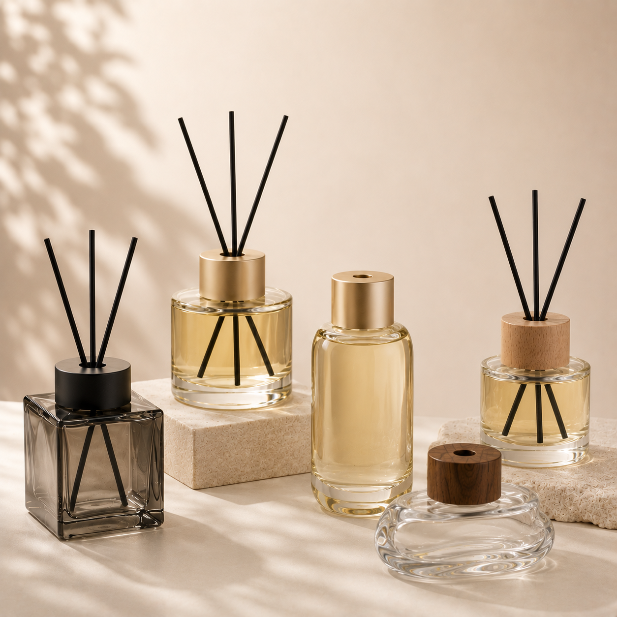 Glass diffuser bottle for home fragrance