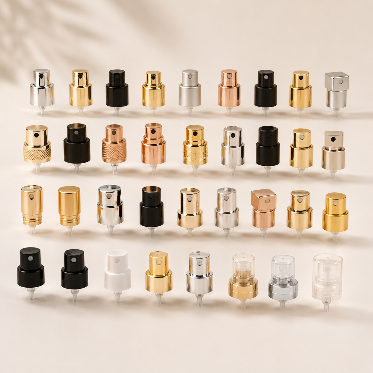 Perfume sprayer component for fragrance packaging